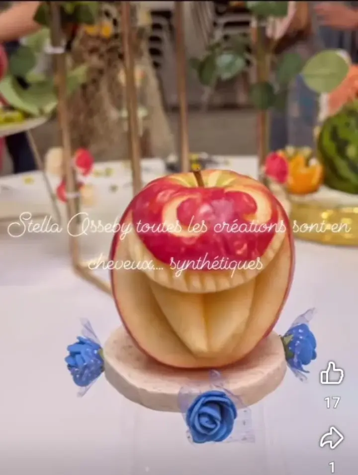 Sculpture sur pomme — création artistique